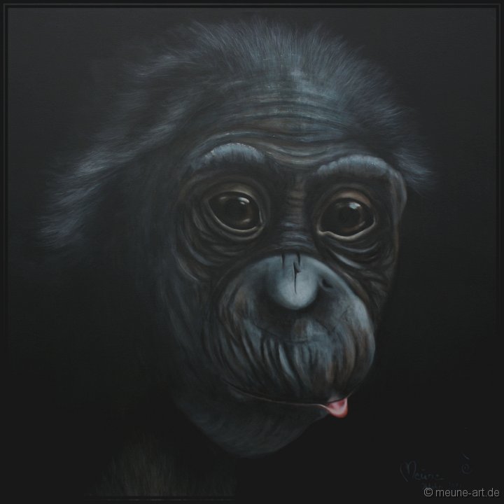Bonobo Acryl auf Leinwand;
120 x 120 cm