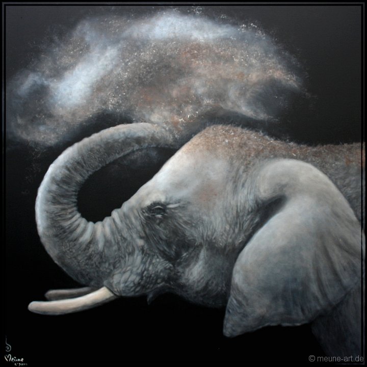 Elefant2 Acryl auf Leinwand;
120 x 120 cm