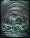 Flusspferd; Acryl auf Leinwand;
80 x 100 cm