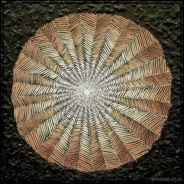 Maborindala Acryl, Paintingstones und Pappmaché auf Leinwand;
70 x 70 cm