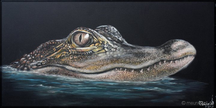 Krokodil Acryl auf Leinwand;
100 x 50 cm